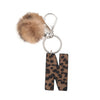 Leopard Print Letter Keychain