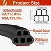 A cross-section of a black rubber seal strip showing two layers designed to fit car door gaps.
