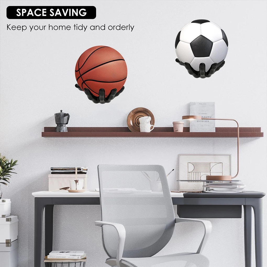 Wall-Mounted Basketball Display and Storage Rack