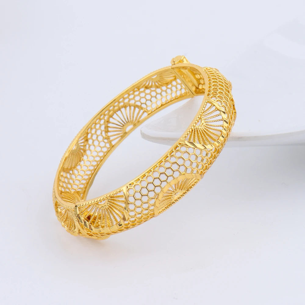 Gold Plated Hollow Bangles for Women
