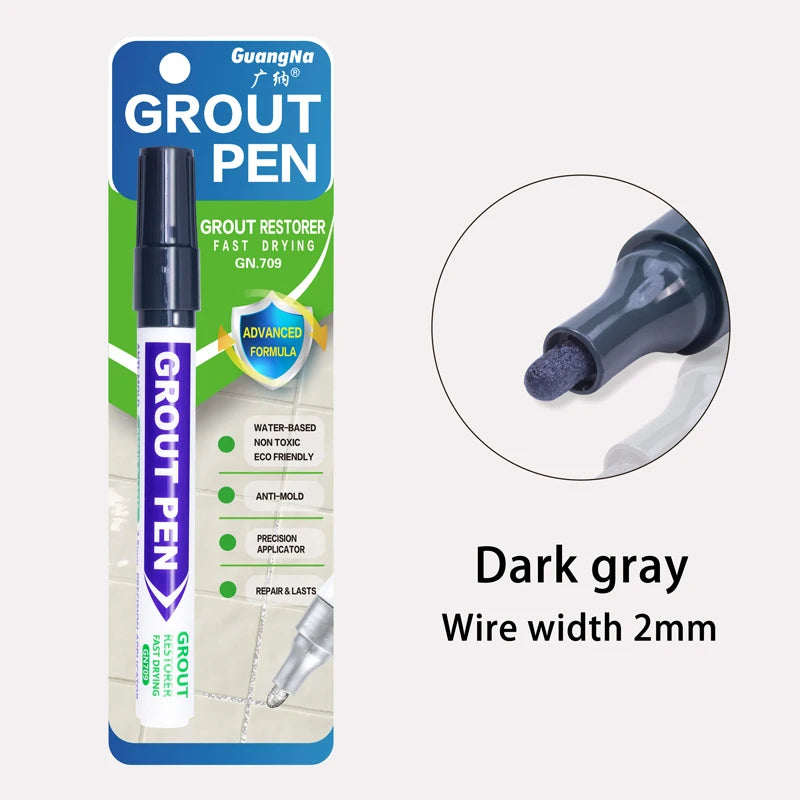 A bottle of Grout Pen for fast drying grout restoration, dark gray wire width 2mm.