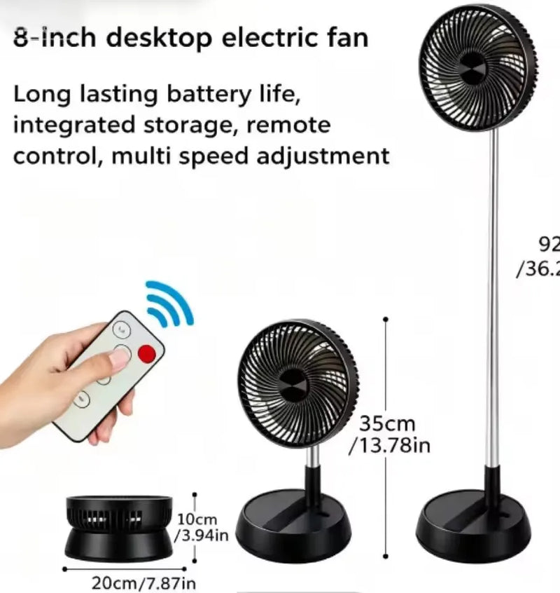 Portable Rechargeable Standing Fan with Remote Control