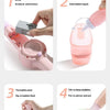 Four steps for installation of a pink magic smoke bubble machine, showing assembly and use.