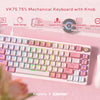 VK75 Wired Mechanical Gaming Keyboard with Hot-Swap Switches and Control Knob