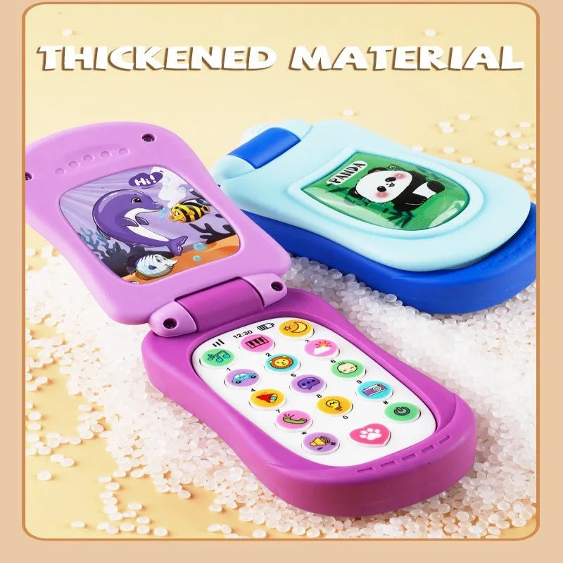 Kids' Cartoon Flip Phone Toy with Music and Learning Games