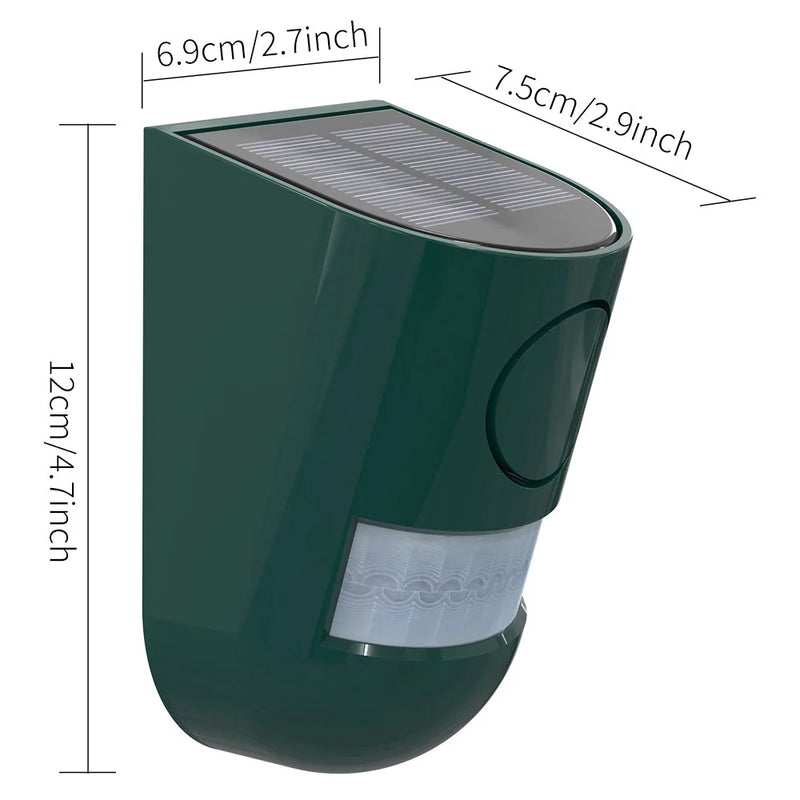 Solar-Powered Motion Sensor Alarm with Strobe Light