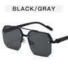 Retro Square Half-Frame Metal Sunglasses