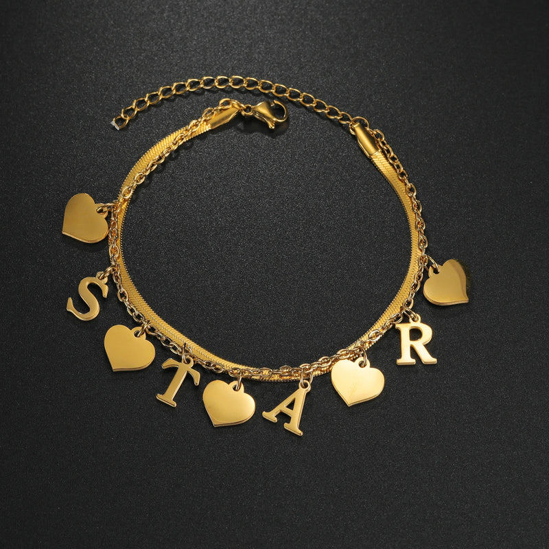 Personalized Double-Layer Name Anklet