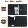 Slim Genuine Leather Bifold Wallet with Coin Pocket