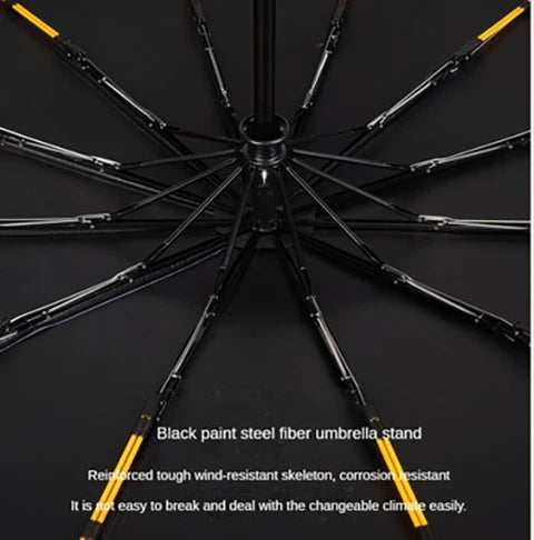 Black paint steel fiber umbrella stand with reinforced tough wind-resistant skeleton