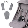 Grey fabric cushion covers for baby stroller and car seat belts