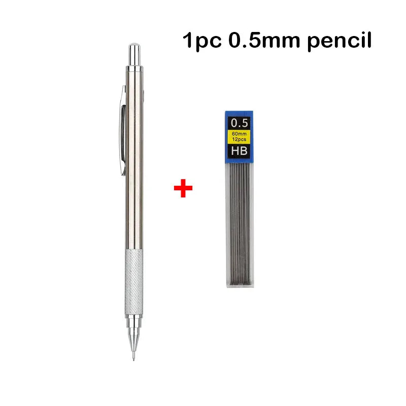 Full Metal Mechanical Pencil Set with Assorted Lead Sizes