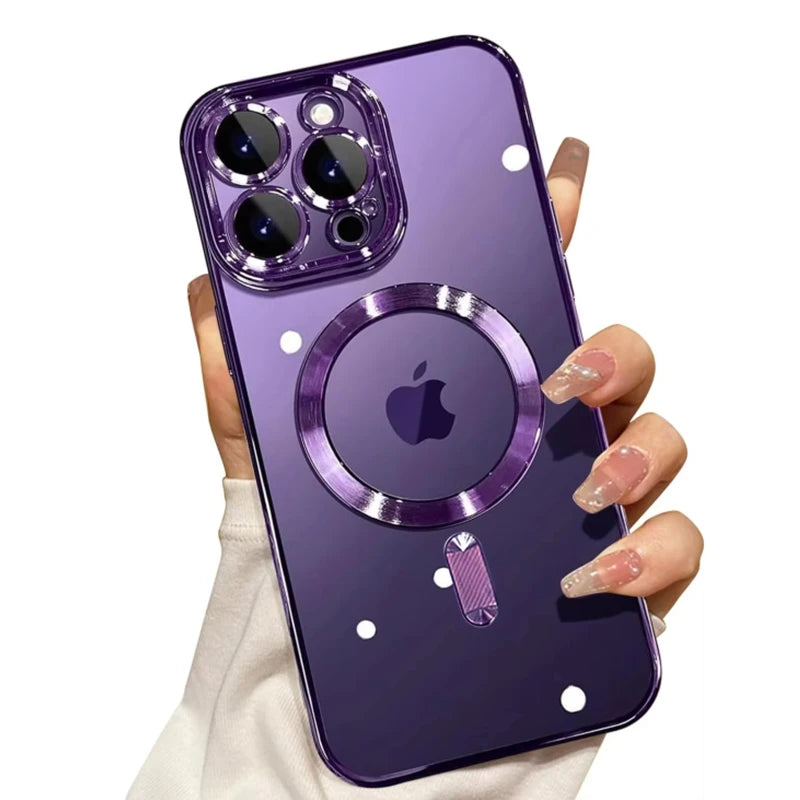 Clear Magnetic iPhone Case with Camera Lens Protector