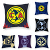 A set of five decorative pillowcases featuring the Club America logo in various colors and designs.