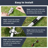 Instructions show how to easily install a vise attachment onto a trimmer shaft using an allen wrench.