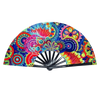 Holographic Folding Hand Fan with UV Glow Effect