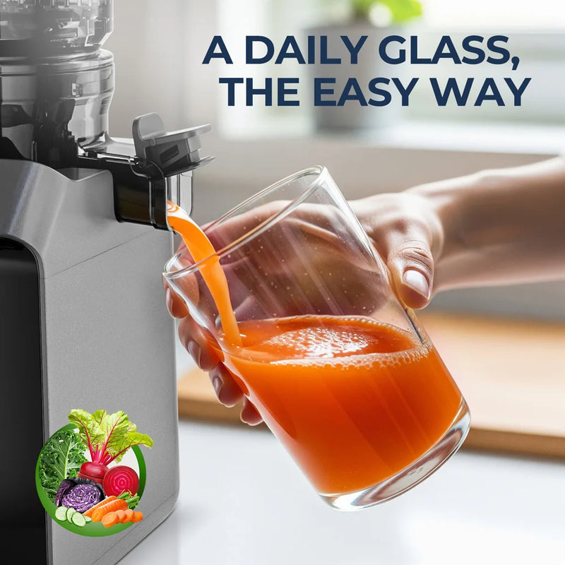 Slow Juicer with Large Feed Chute and Auto Pulp Ejection
