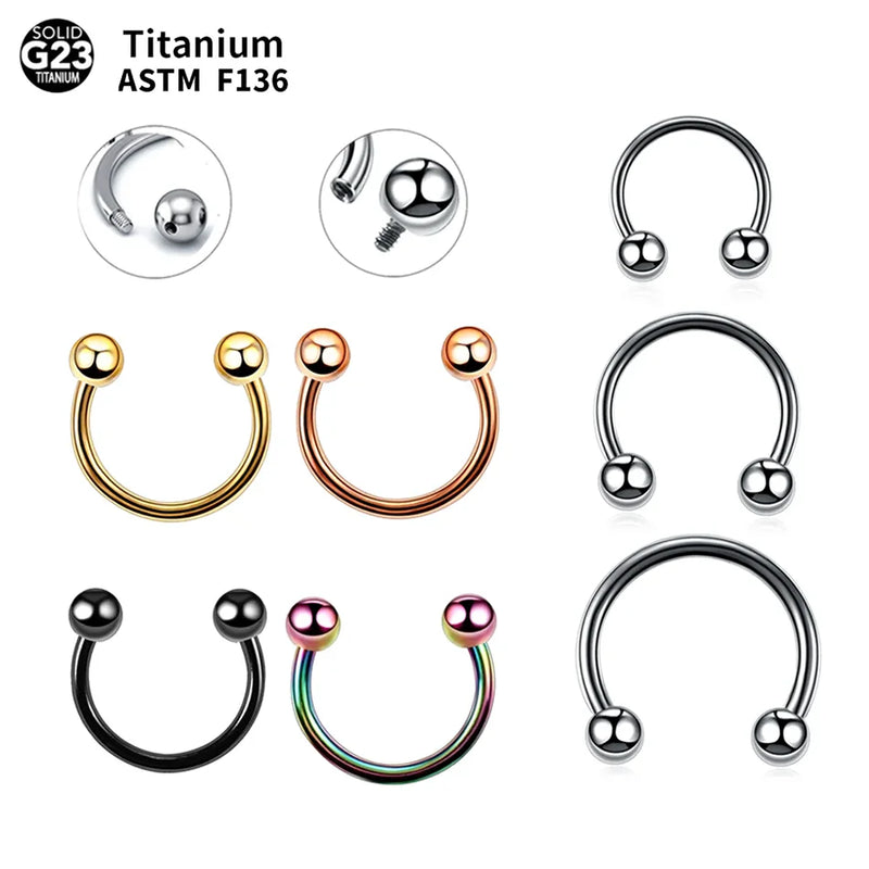 Polished Titanium Horseshoe Septum Ring