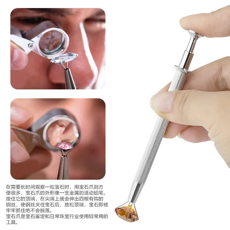 Precision Jewelry Gripper with 4-Claw Diamond & Bead Holder