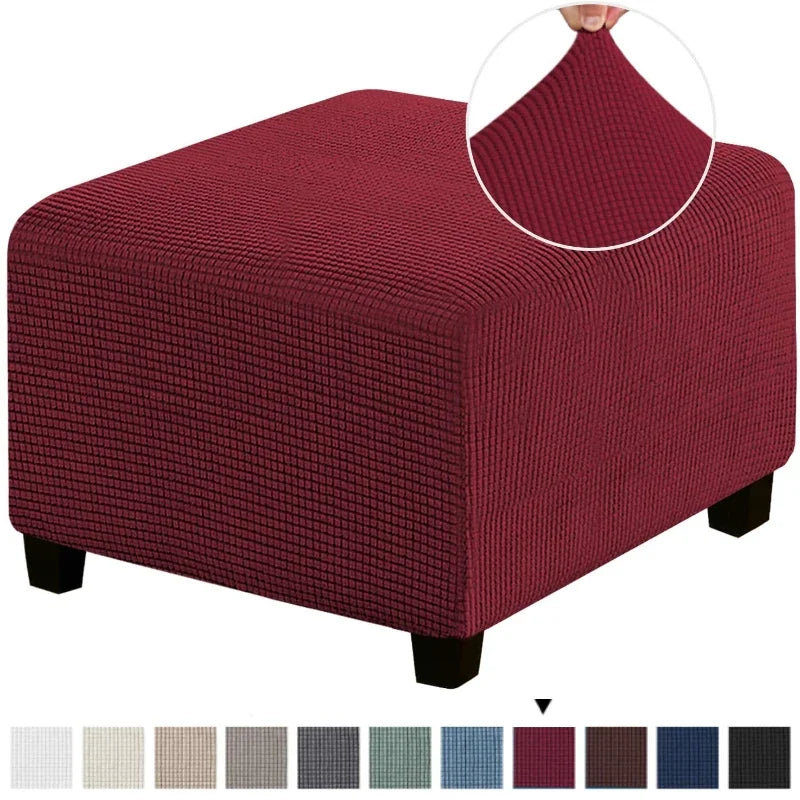 Stretchable Jacquard Footrest Ottoman Cover