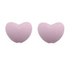 A pair of light purple silicone heart beads for DIY jewelry making