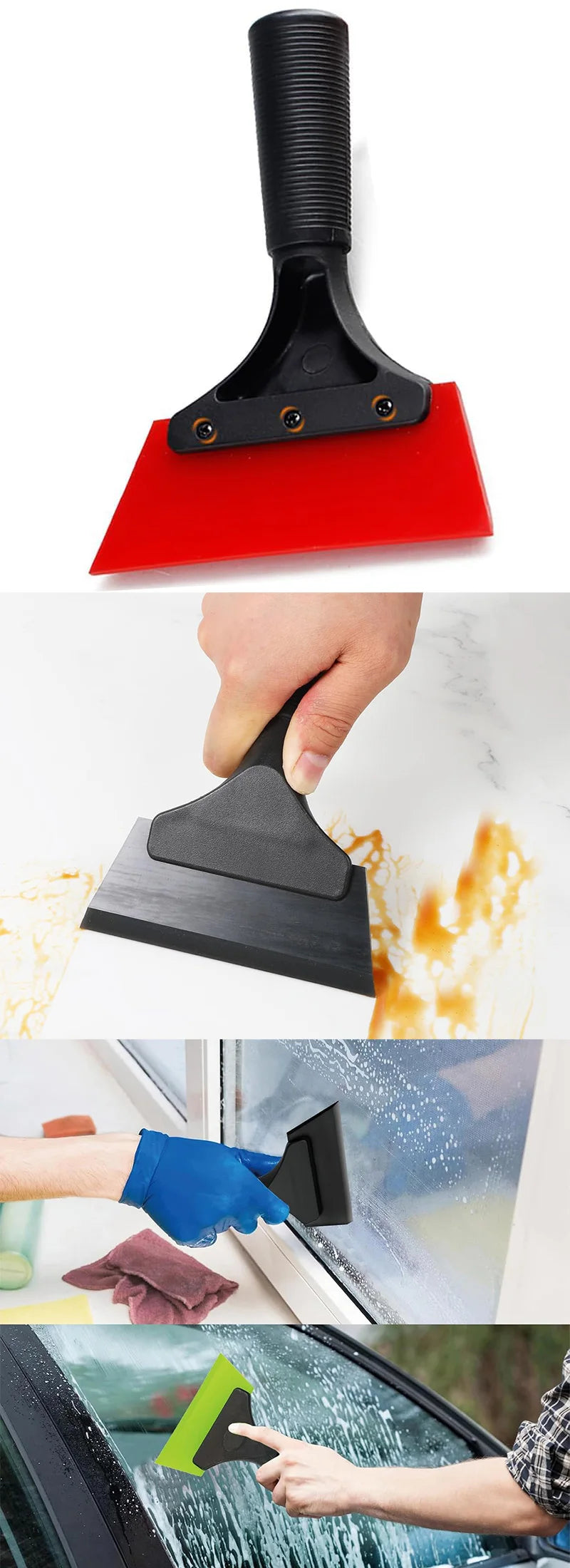 Non-Slip Rubber Squeegee for Window Tint and Vinyl Application