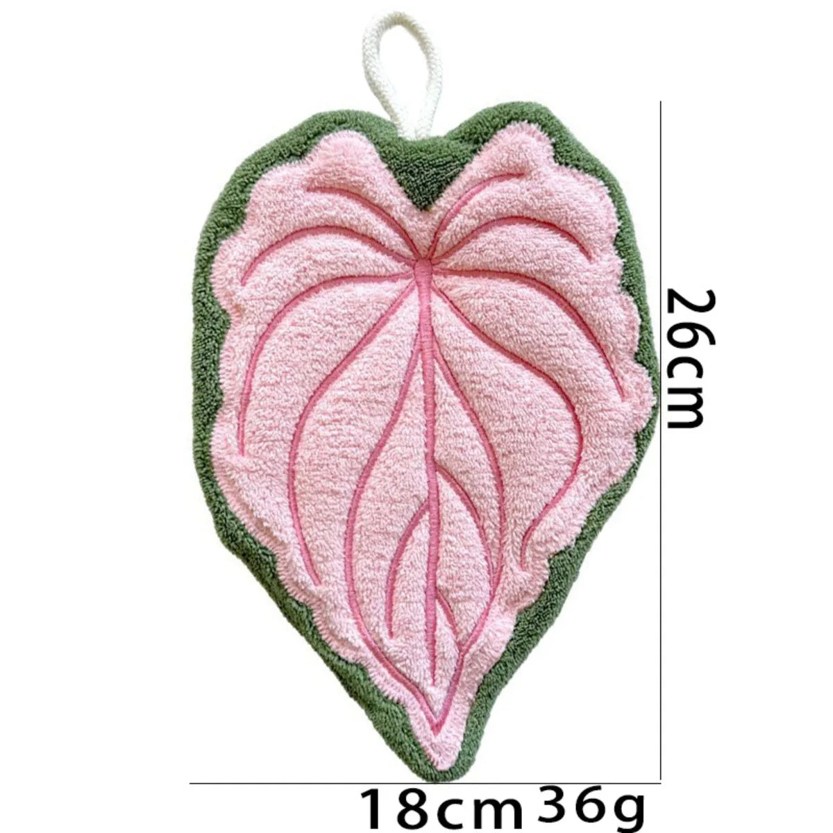Leaf Design Ultra-Absorbent Quick-Dry Hand Towel with Hanging Loop