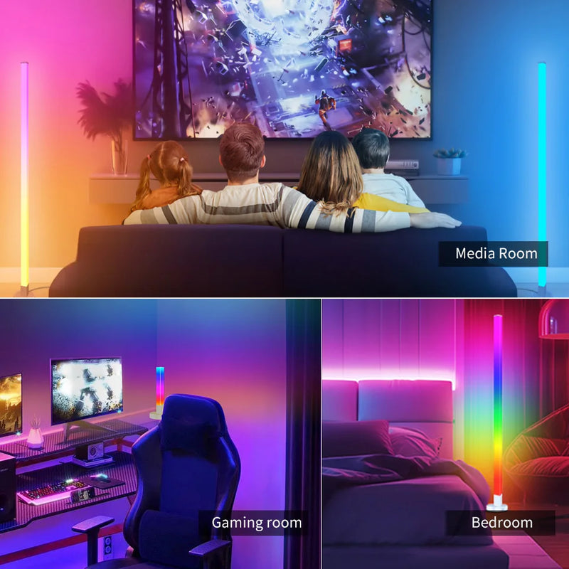 Smart Corner Floor Lamp with RGB Mood Lighting