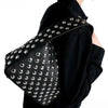 Black Rivet Shoulder Bag with Motorcycle Edge