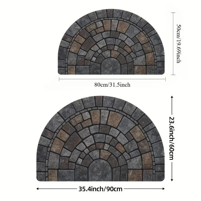 Semi-Circular Non-Slip Door Mat