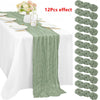 Green Bohemian Cheesecloth Table Runner