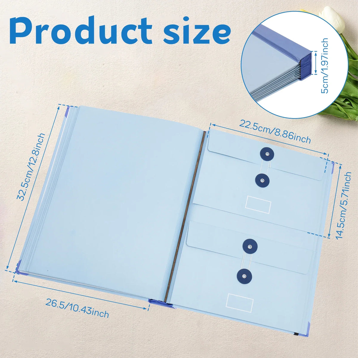 Portable Document Organizer with Multi-Pocket Storage