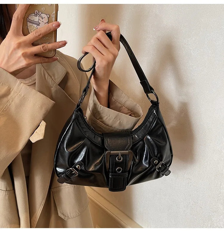 Y2K Retro Pleated Hobo Shoulder Bag