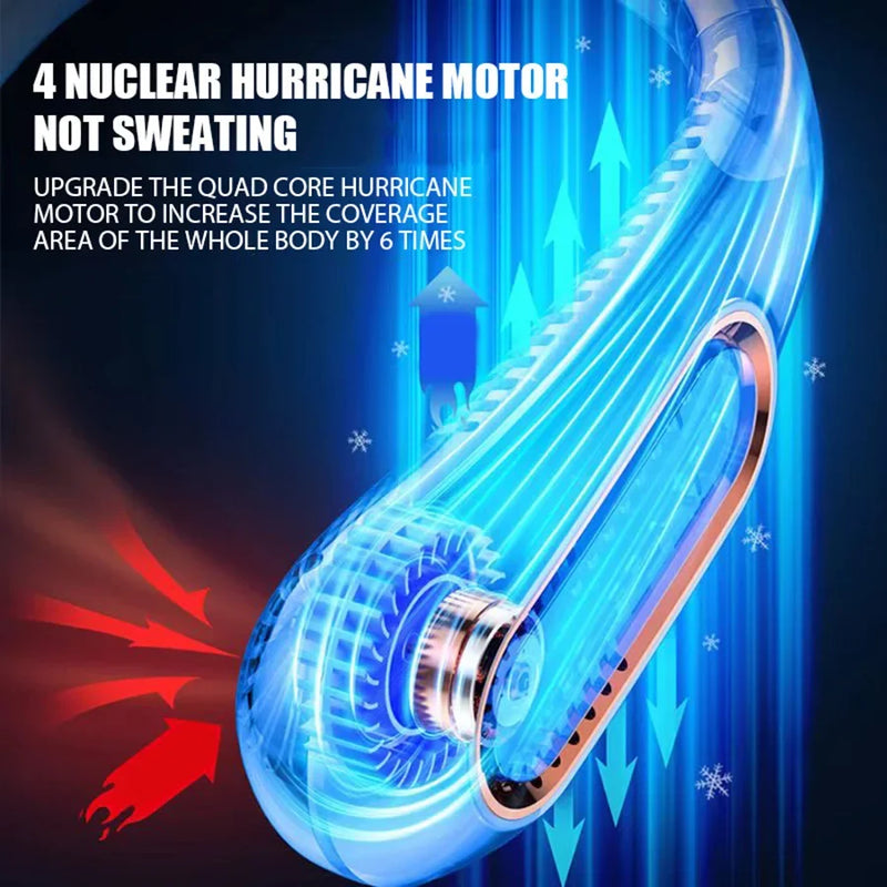 Bladeless Wearable Neck Fan with LED Display