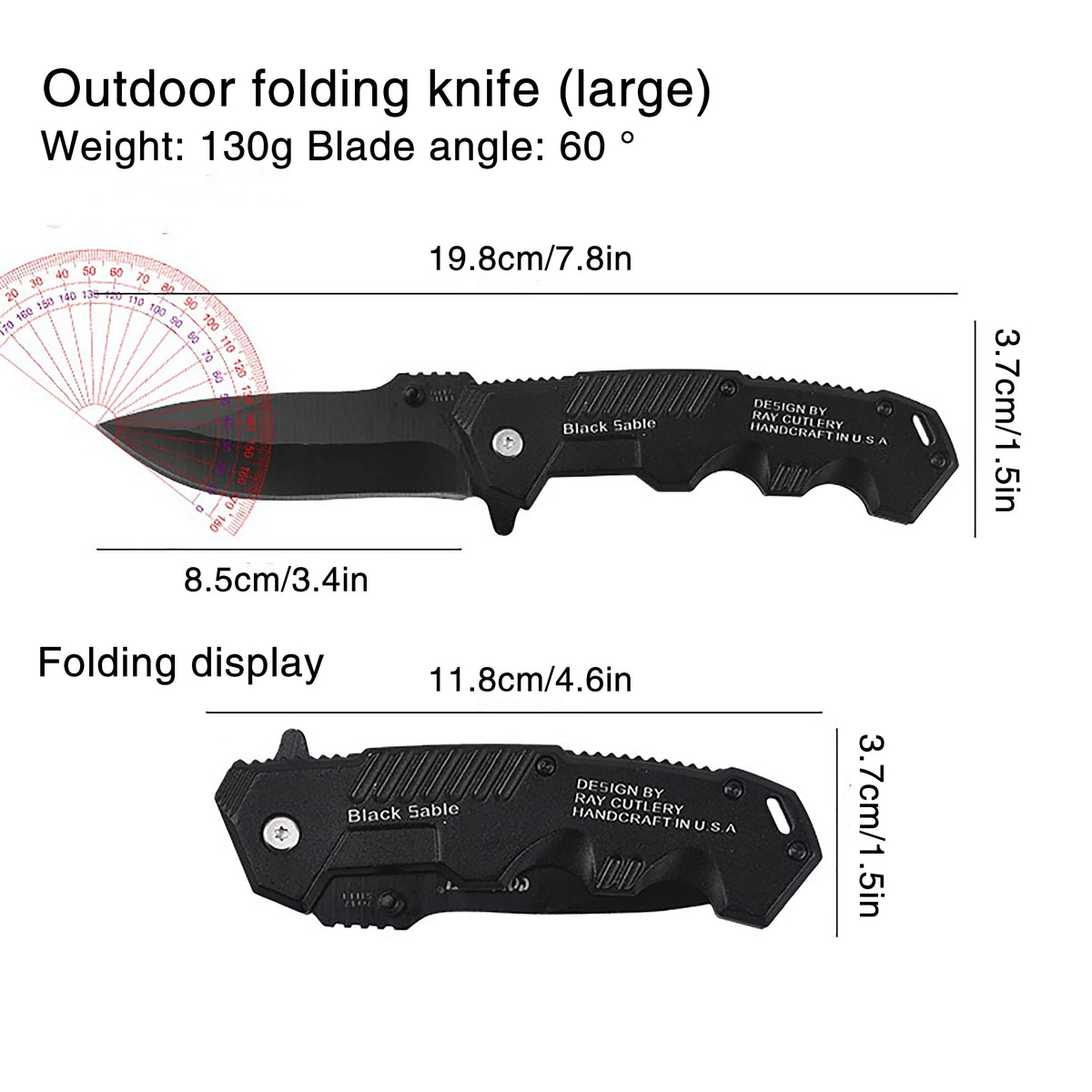 Folding Survival Knife with Stainless Steel Blade