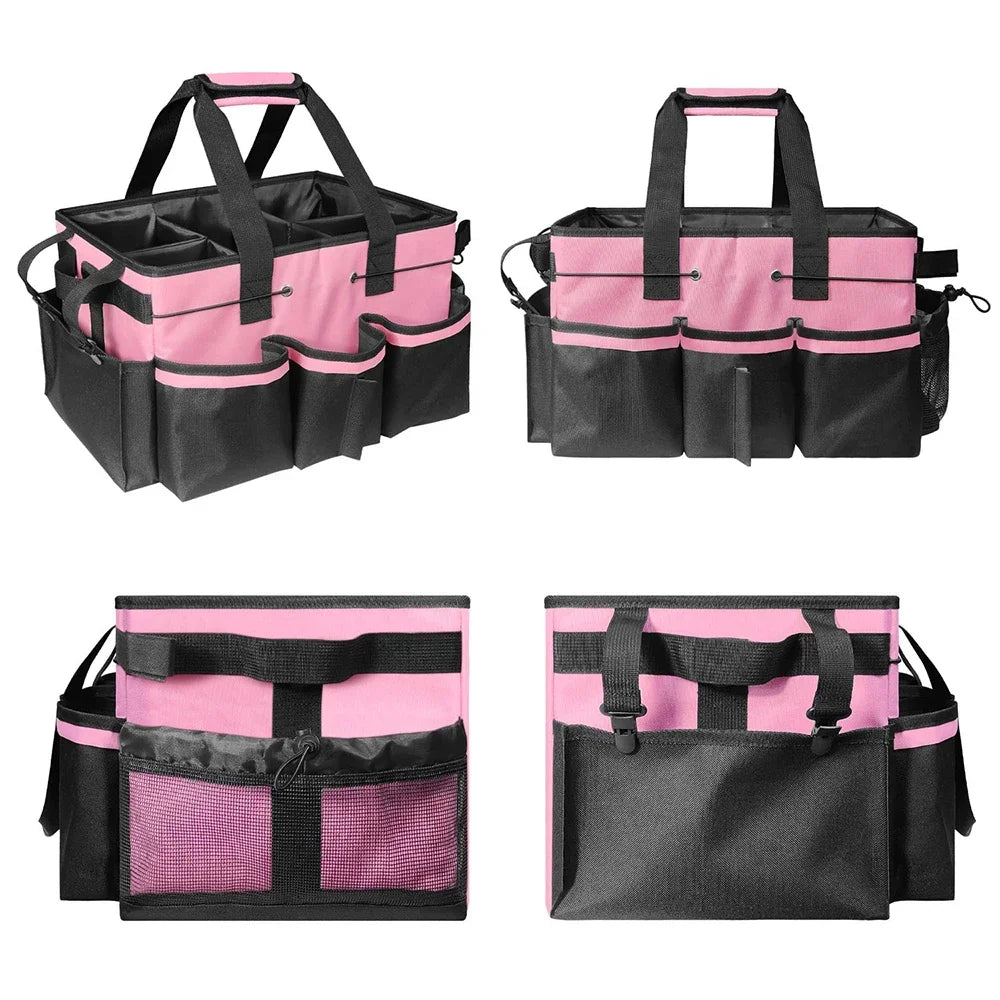 Large-Capacity Cleaning Tool Organizer Bag with Detachable Apron