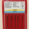 A red plastic package containing a 5-pack of Singer sewing machine needles labeled for various fabrics.