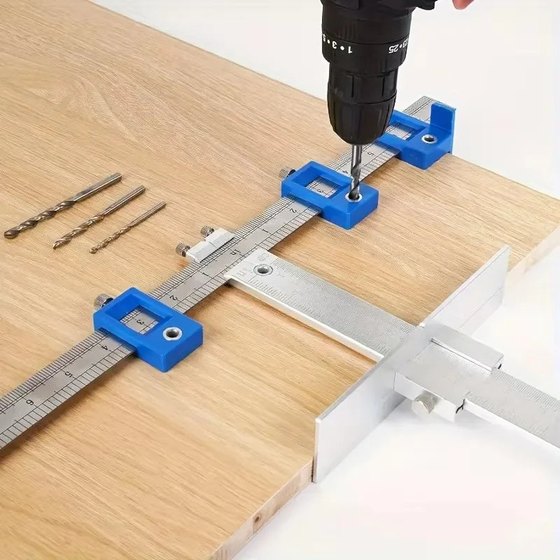 Cabinet Handle Drill Guide Template with Locator Punch