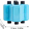 A set of four blue roller stamps for math practice, including addition, subtraction, multiplication, and division.