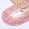 Pink AB Faceted Glass Crystal Rondelle Beads for Jewelry Making (8mm)