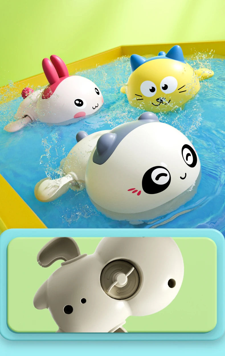 Wind-Up Swimming Animal Bath Toys for Toddlers