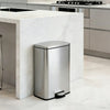 Stainless Steel 13-Gallon Pedal Trash Can with Removable Liner