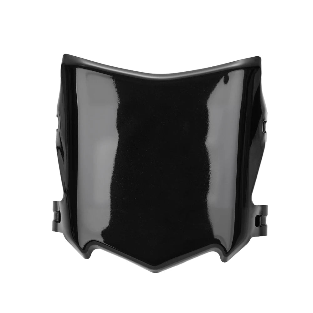 Black electric bike front plate guard designed to protect the front of a bicycle.