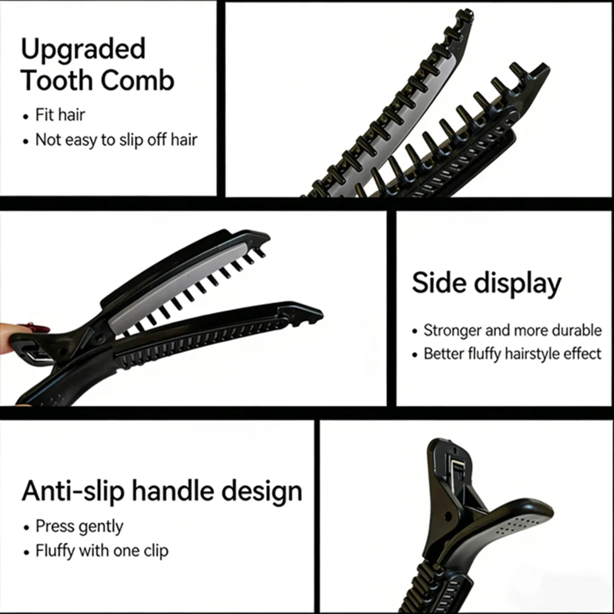 Non-Slip Sectioning Hair Clips for Styling and Salon Use