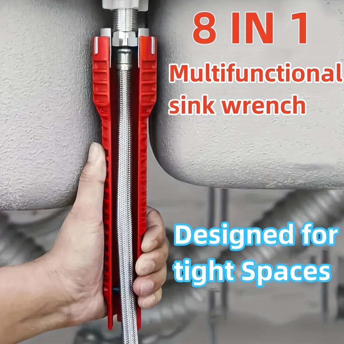 8-in-1 Stainless Steel Faucet Wrench