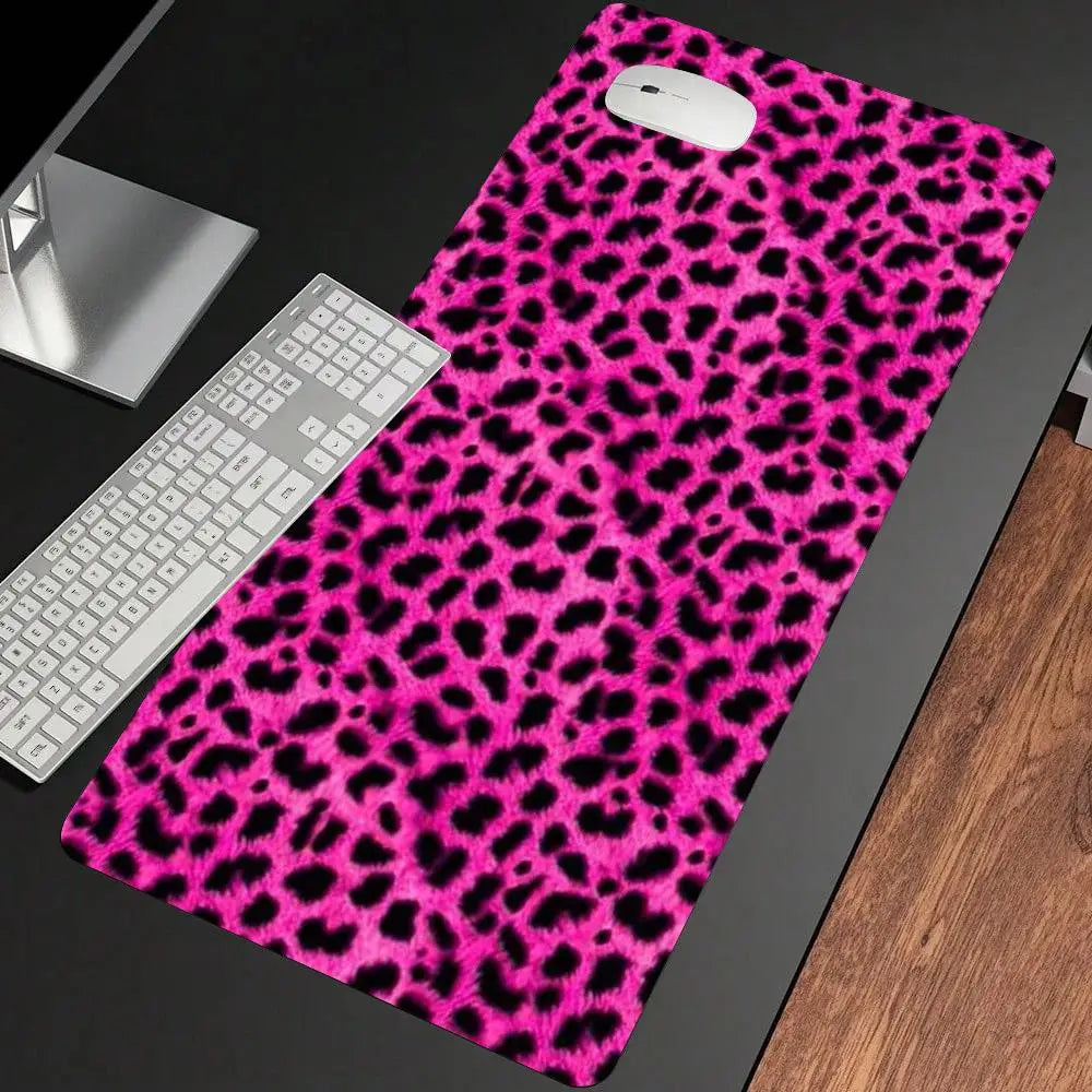Wild Leopard Print Extra-Large Mouse Pad with Non-Slip Rubber Base