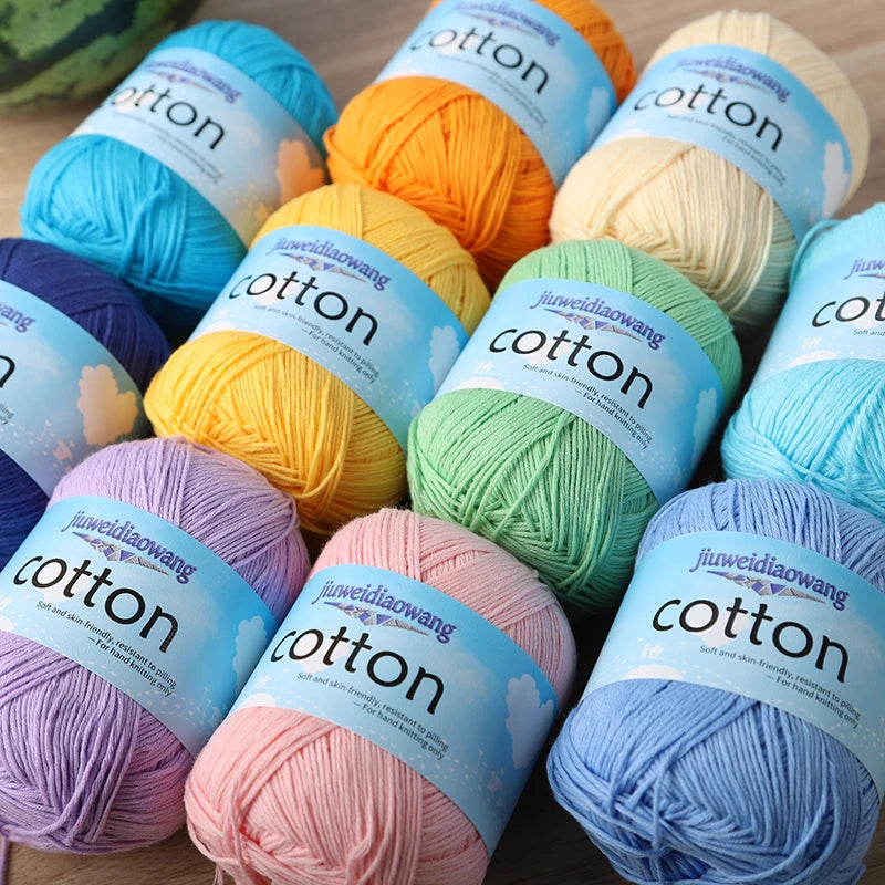 Premium 100% Cotton Yarn – Medium-Fine Weight for All-Season Knitting