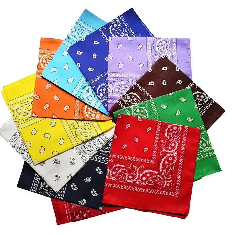 Paisley Bandana Square Scarf – 55cm Cotton Blend for Men and Women