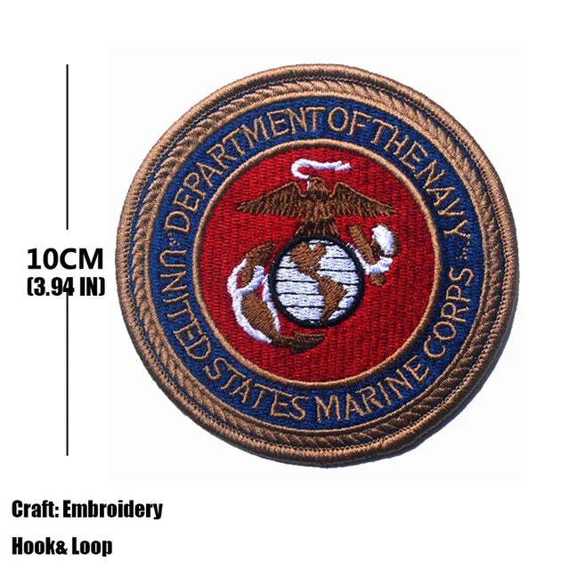 Embroidered Tactical Patch with Hook and Loop Backing