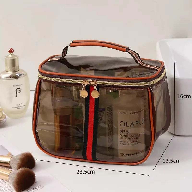 Clear Waterproof PVC Cosmetic Bag with Handle